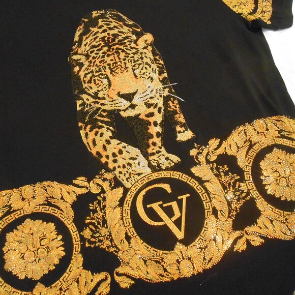 Avenue George V Paris Short Sleeve Mini Dress With Huge Sparkly Embellishment - Picture 2 of 7